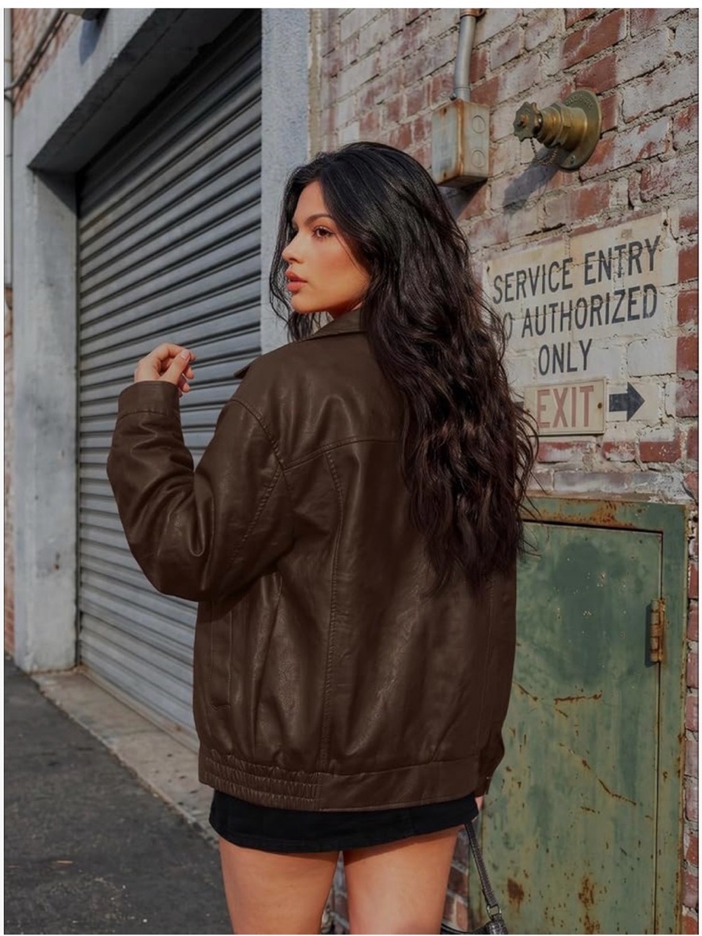 Brown oversized faux jacket XS - Picture 7 of 7